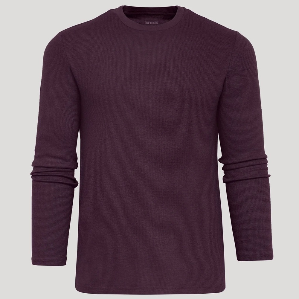 J. Crew - Men's Crewneck Long Sleeve Thermal Shirt in Plum Purple